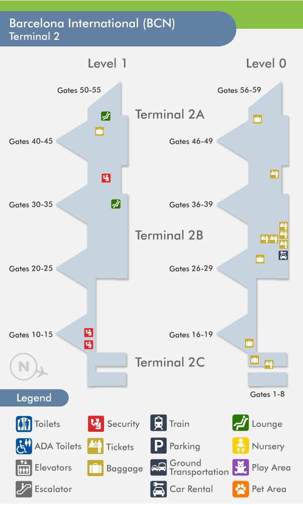Аэропорт барселоны схема терминалов на русском языке